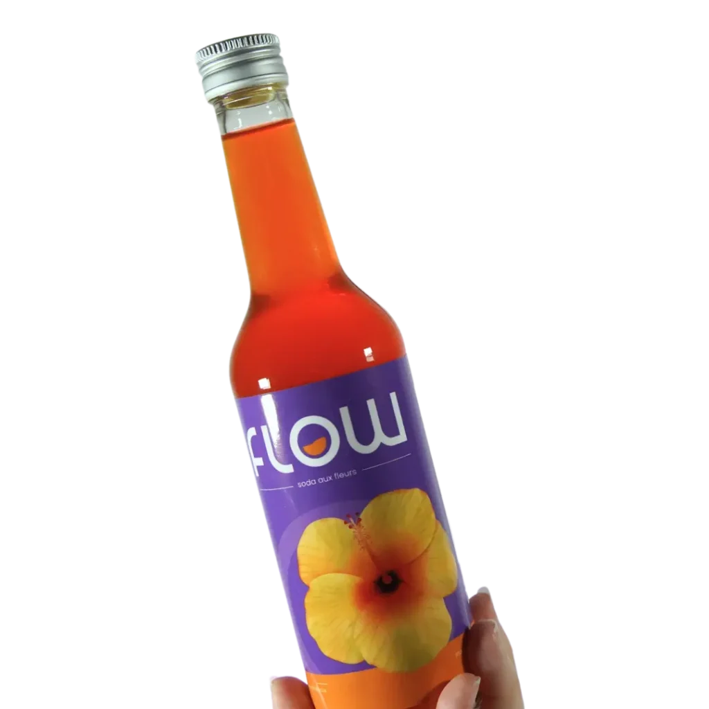 Photographie de la bouteille de soda saveur hibiscus