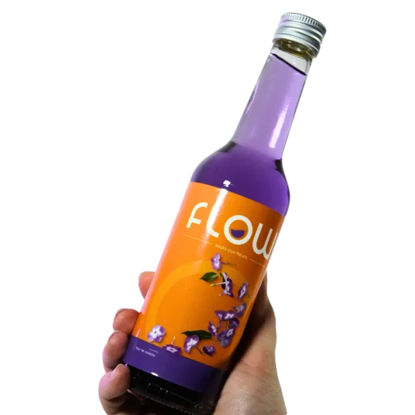 Photographie de la bouteille de soda saveur violette
